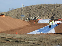 December 2015 - Installing root barrier in open space area utility corridor