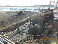 February 2014 - Excavation and backfill progress looking south