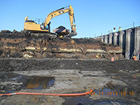 February 2014 - Excavation continues on Kellogg Street properties looking west