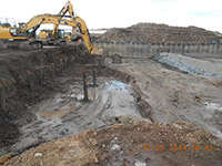 February 2014 - Excavation continues on Kellogg Street properties looking north