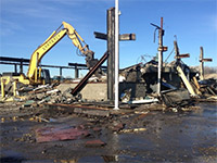 January 2015 - Continuing to demolish the offices in the southeast corner of the Waste Management garage