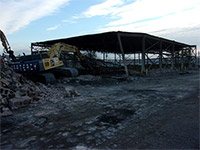 January 2015 - Removing the west side trusses of the JCIA Garage