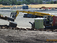 June 2016 - Removing trimmed sections of sheet pile barrier wall