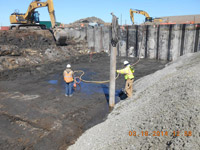 March 2014 - Standing water removed prior to backfilling