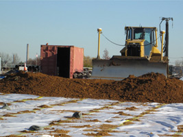 November 2015 - Placing clean fill over white root barrier