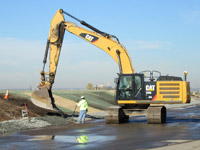 November 2016 - Finishing toe drain at SA6 open space area