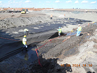 October 2014 - Placing geotextile on the excavation bottom