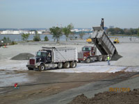 September 2016 - Delivering clean stone to Kellogg Street properties