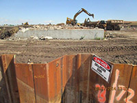 September 2014 - Demolishing a foundation on Kellogg St. property